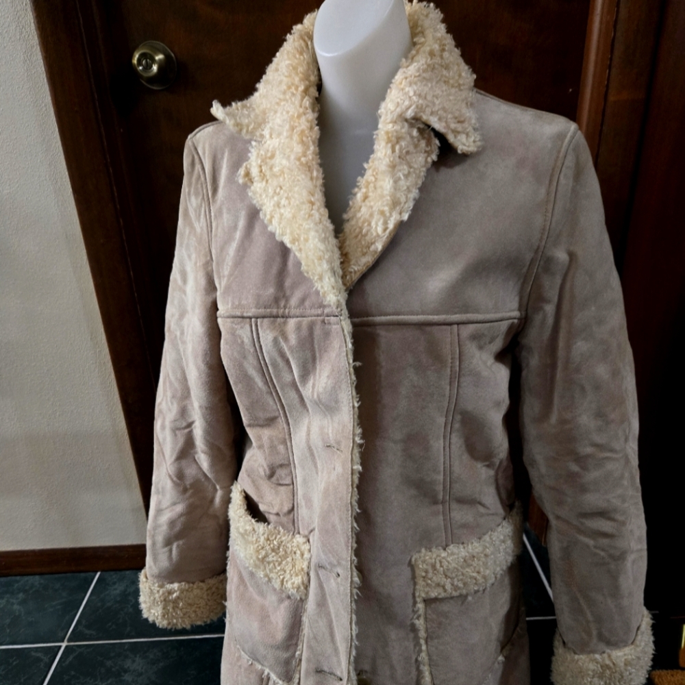Nine west knee length suede jacket